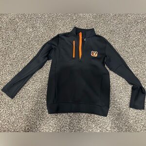 Cincinnati Bengals Antigua Black and Orange Quarter-Zip Jacket